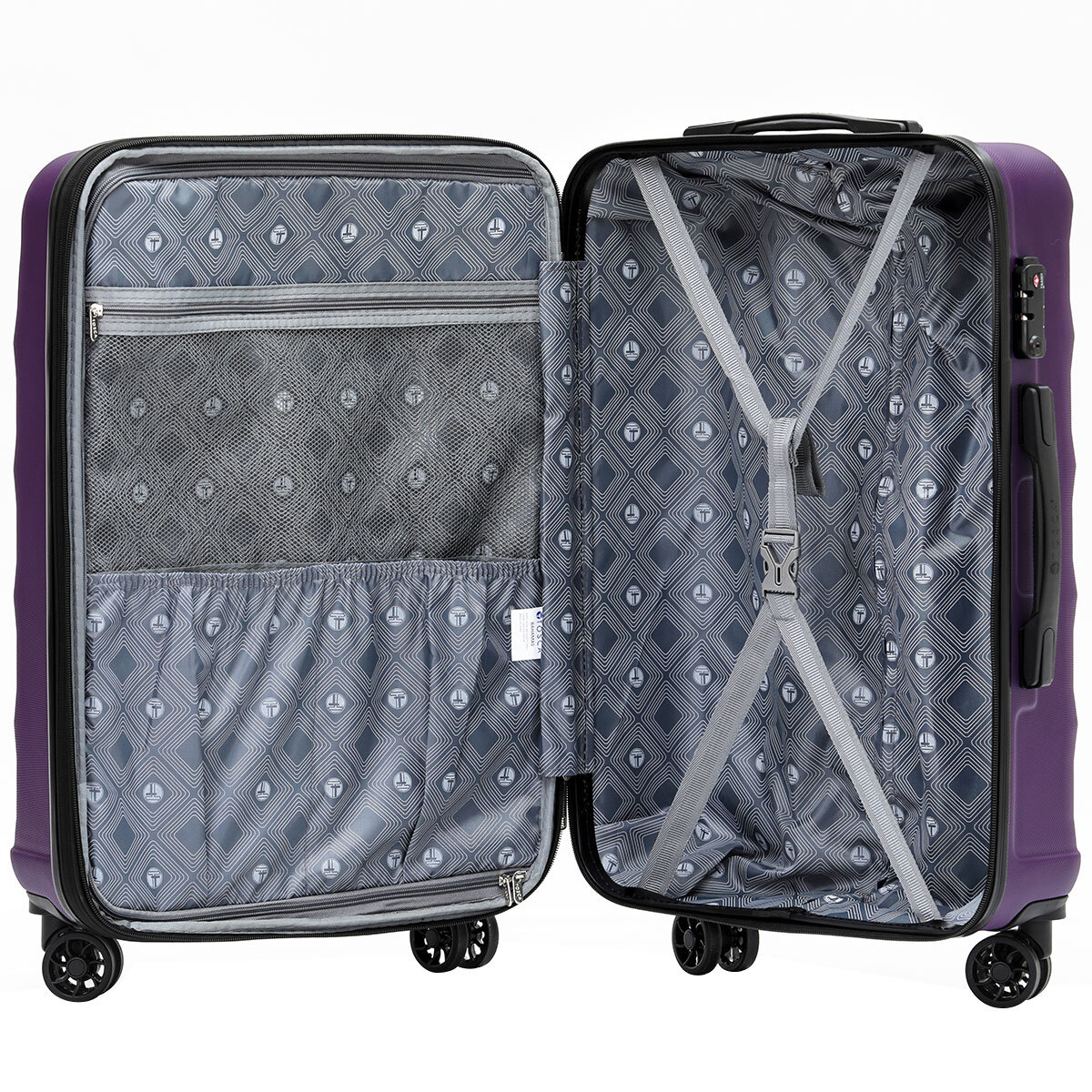 Tosca Bahamas Luggage 3 Piece Set Purple