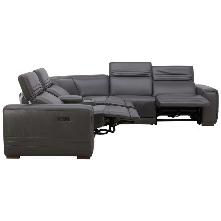 Aiden & Ivy Leather Power Reclining Sectional