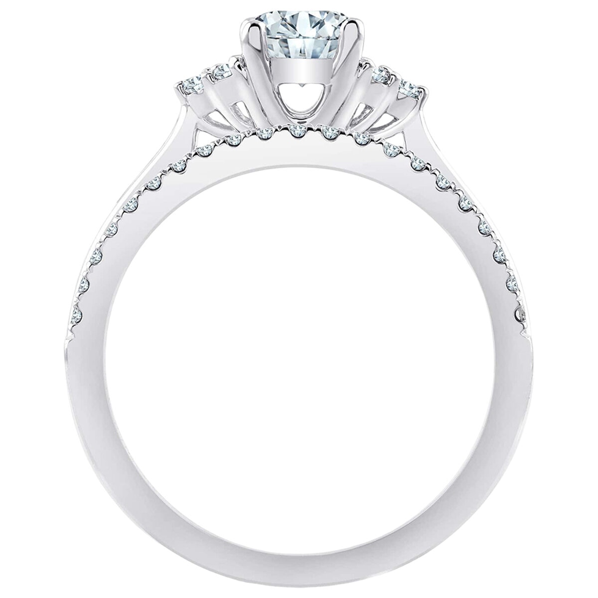 18KT White Gold 0.85ctw Diamond Bridal Set With 0.60ctw Centre