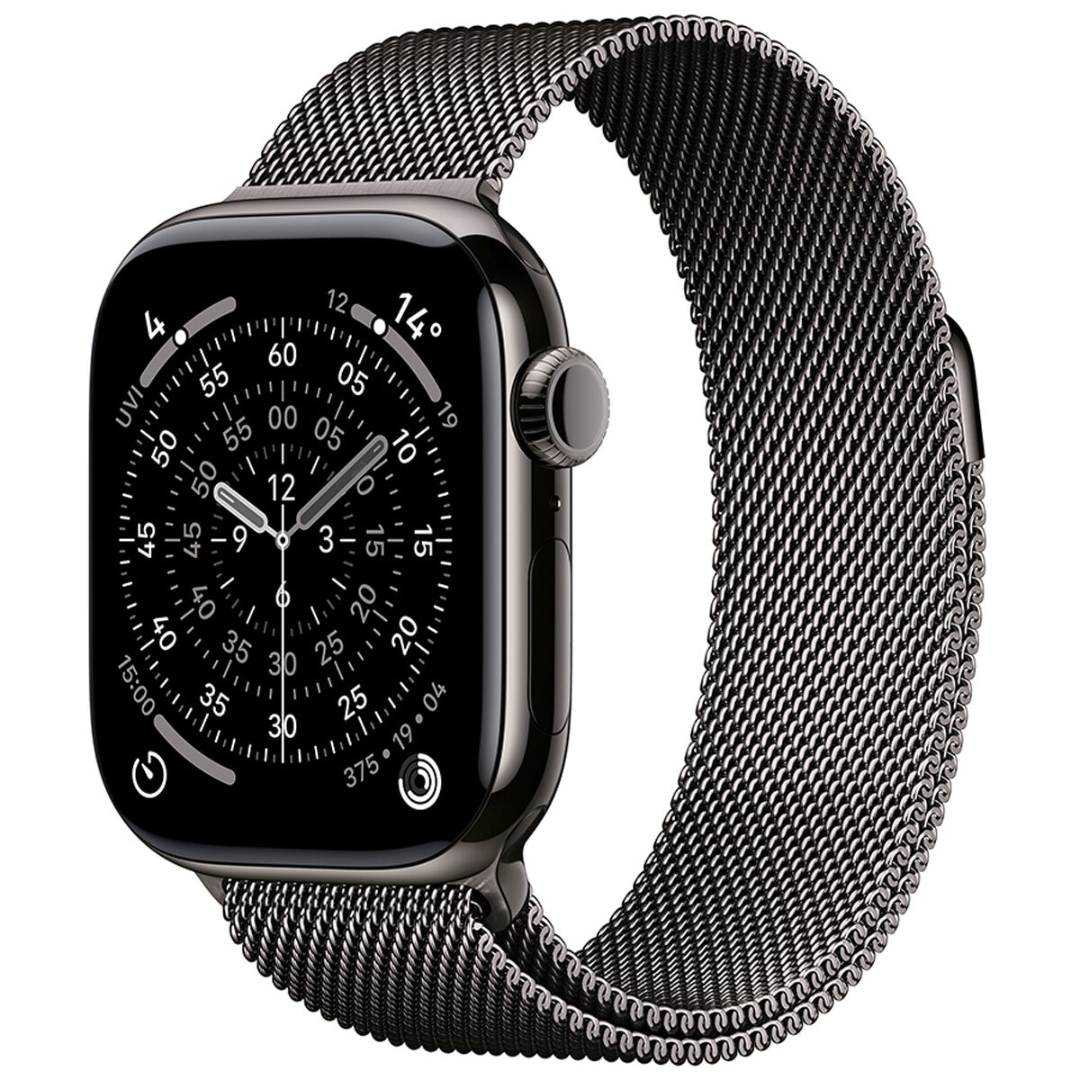 Apple Watch Series 11 GPS + Cellular 46mm Slate Titanium Case with Slate Milanese Loop - S/M