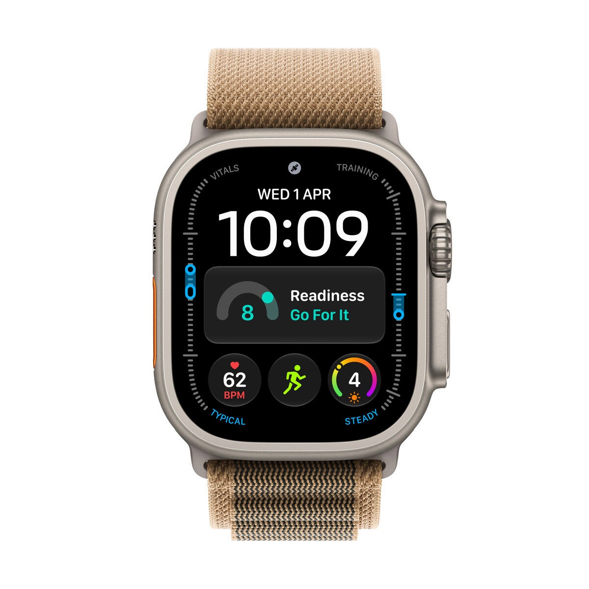 Apple Watch Ultra 4 GPS + Cellular 49mm Natural Titanium Case with Desert Alpine Loop