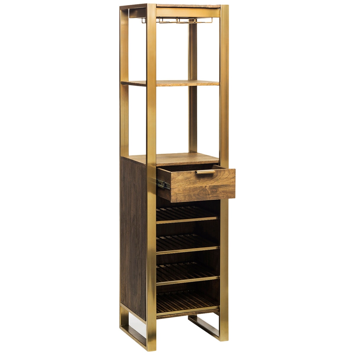Wine Stash Timber Bar Cart Tower