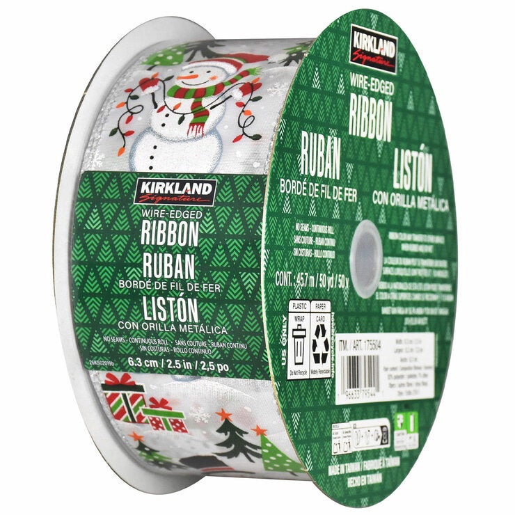 Kirkland Signature Wire Edged Holiday Ribbon 45.7m Kirkland Signature Wire Edged Holiday Ribbon 45.7m