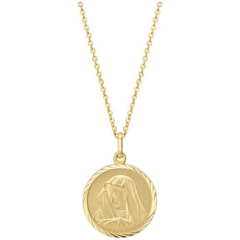 14KT Yellow Gold Virgin Mary Medallion Pendant