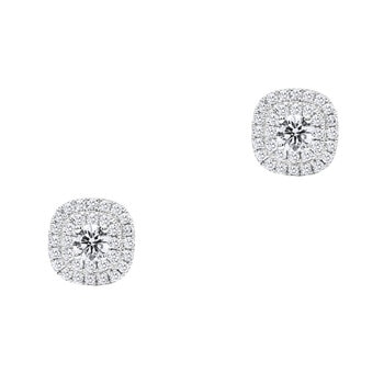 18KT White Gold 0.45ctw Diamond Cluster Stud Earrings