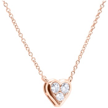 18KT Rose Gold 0.25ctw Diamond Heart Necklace