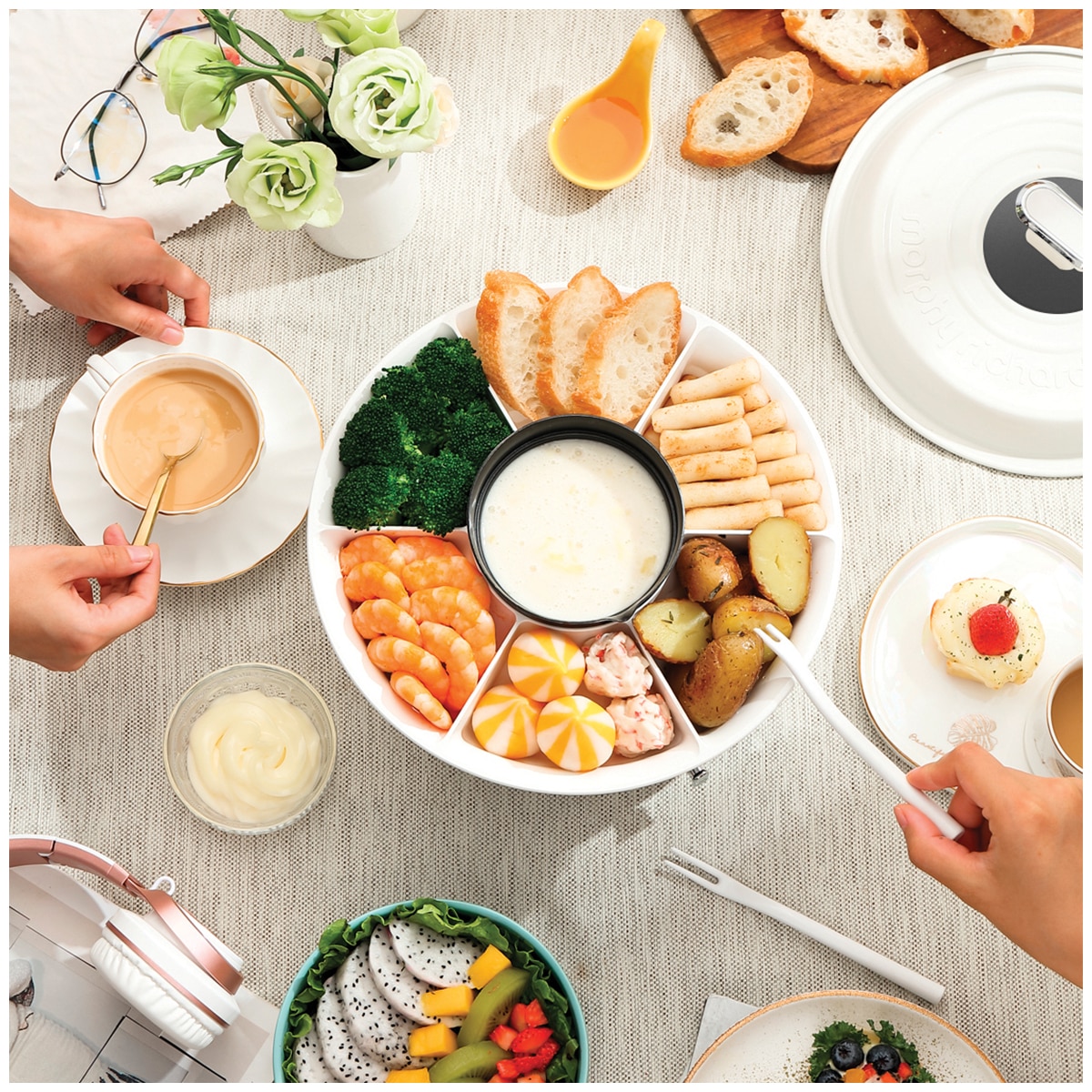 Morphy Richards Round Multifunction Pot - White