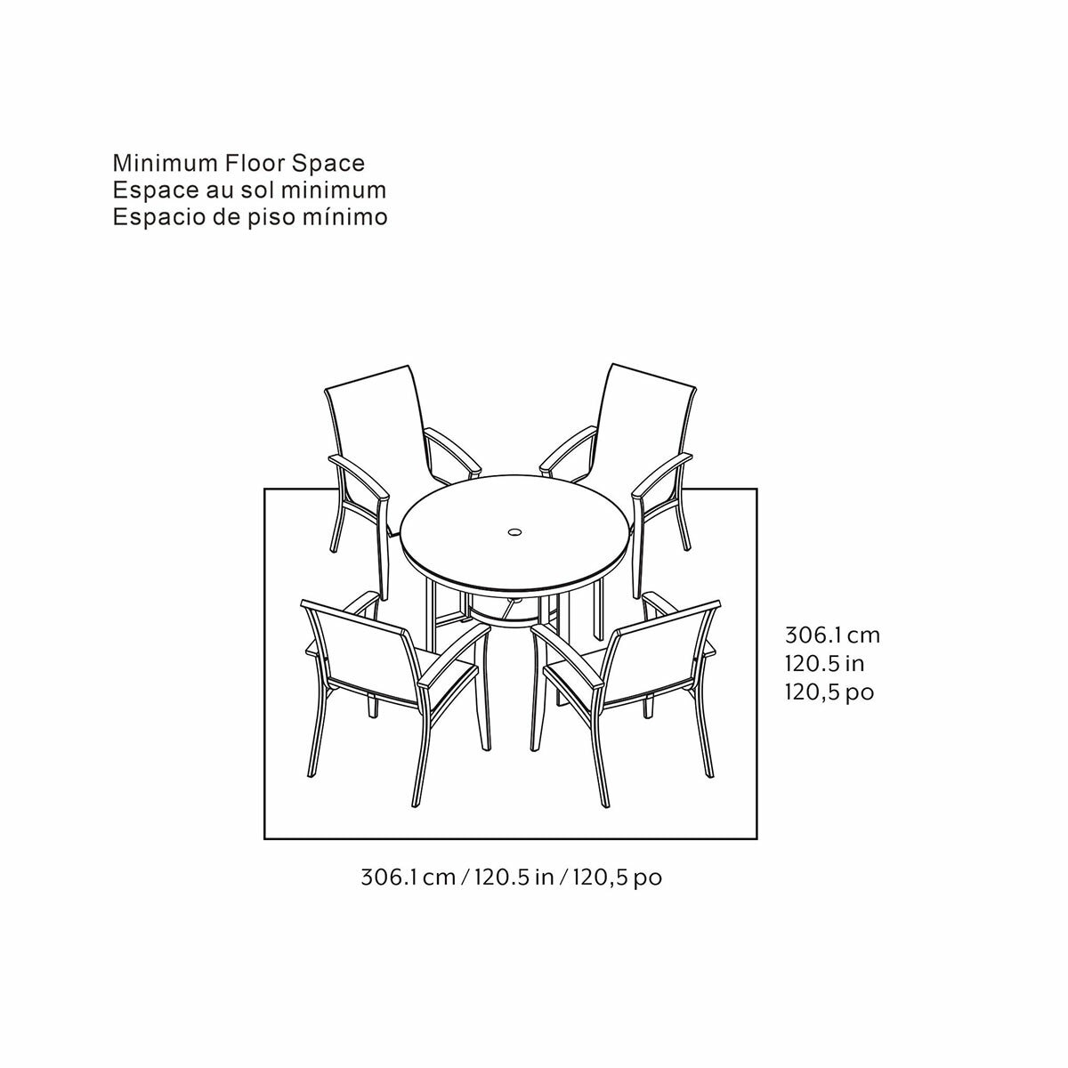 Agio Clearfield 5 Piece Sling Dining Set