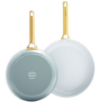 GreenPan Ceramic Non-Stick Frypan 2 Piece Set 24cm And 30cm Smokey Sky Blue