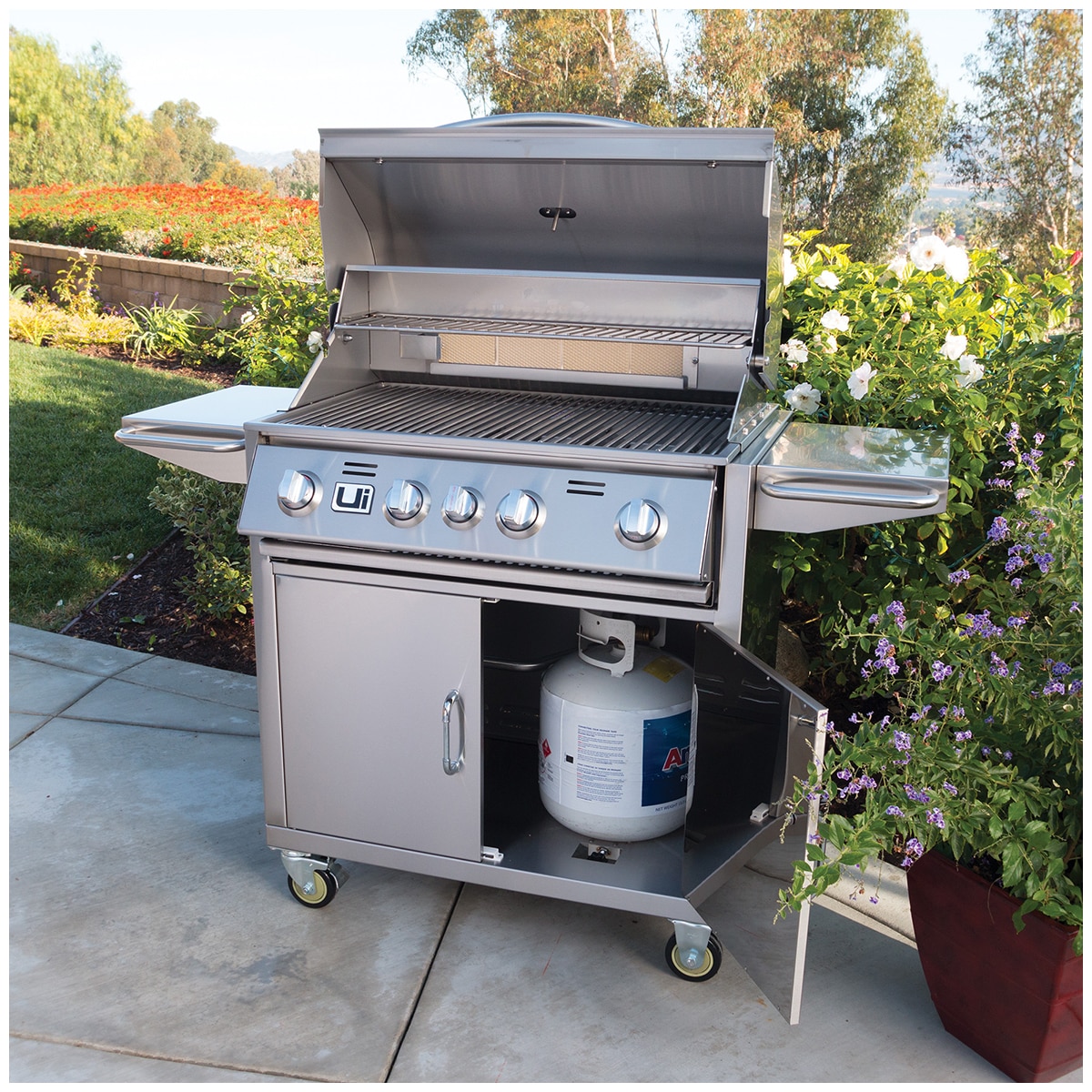 Urban Islands  304 Stainless Steel 30" 4 Burner Grill Cart LP
