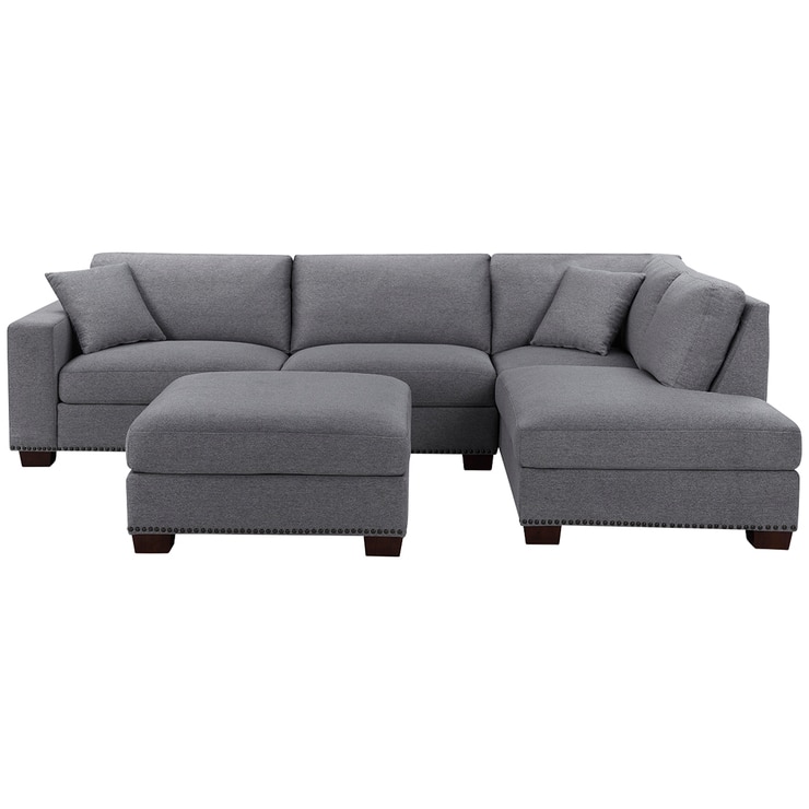Thomasville Grey Fabric Sectional with Ottoman Costco Australia