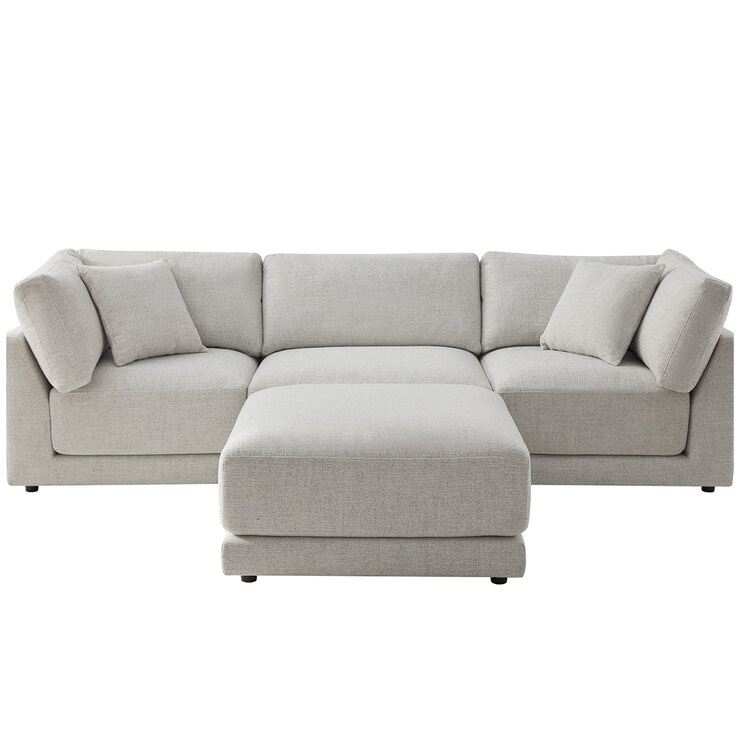 Aiden & Ivy 4 Piece Fabric Modular Sofa With 2 Pillows
