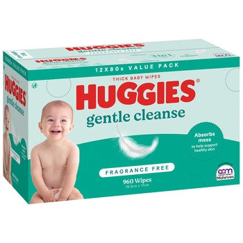 Huggies Fragrance Free Baby Wipes 24 x 80 Wipes 2 Pack