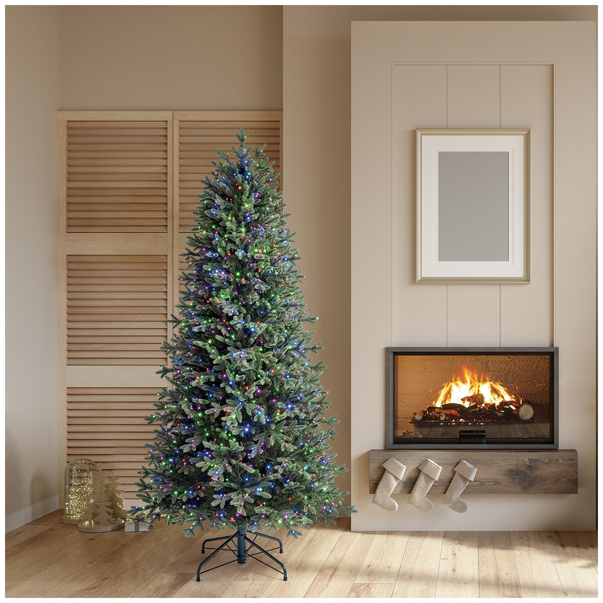 Pre-Lit Slim Aspen Artificial Christmas Tree 1.98m
