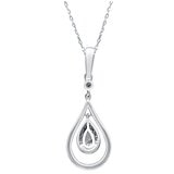 18KT White Gold 0.85ctw Diamond Teardrop Pendant