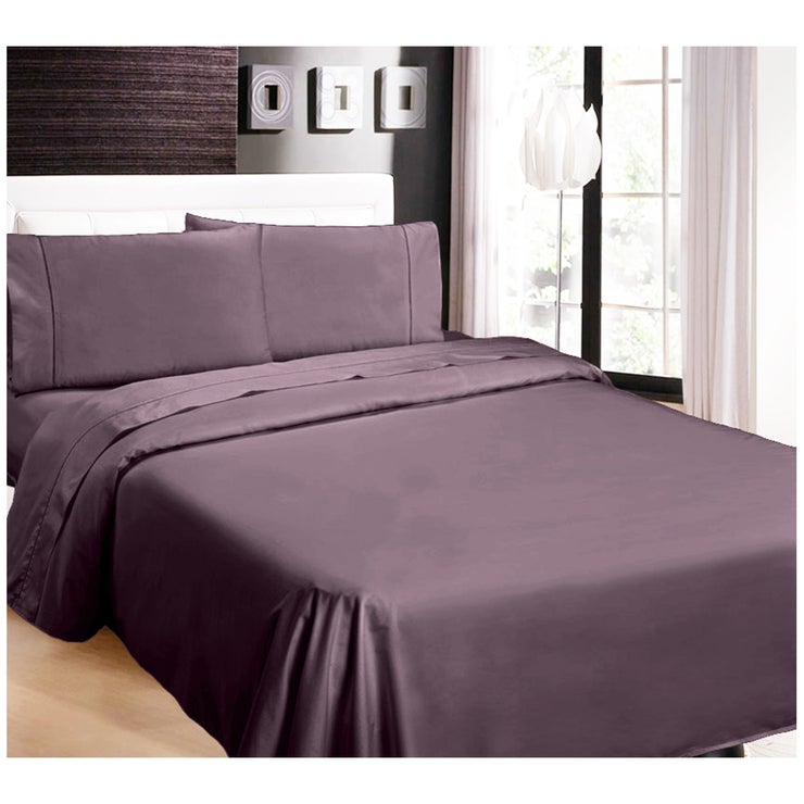 Kingtex 1100 Thread Count RAMESSES Cotton Sateen Sheet Set King - Eggplant Kingtex 1100 Thread Count RAMESSES Cotton Sateen Sheet Set King - Eggplant