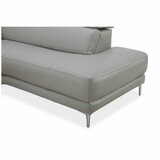 Aiden & Ivy Leather Power Sectional With Ratchet Headrest