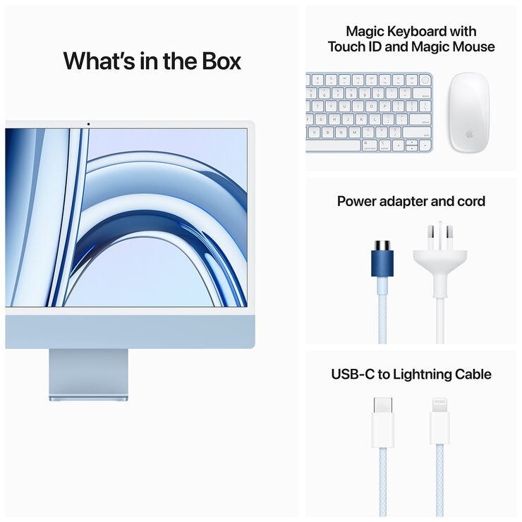 iMac 24 Inch with Retina 4.5K Display, M3 Chip 10-Core GPU 512GB Blue