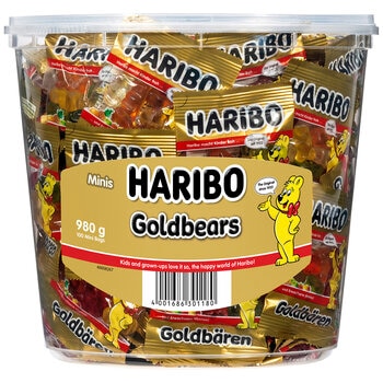 Haribo Goldbears 100 Minibags Tub 980 gram