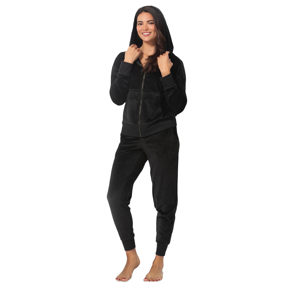 JEZEBEL Women's Velour Lounge Set Black AU XS JEZEBEL Women's Velour Lounge Set Black AU XS
