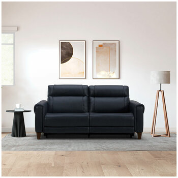 Aiden & Ivy Leather Power Reclining Sofa With Power Headrests
