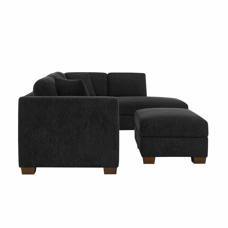 Thomasville 3 Piece Fabric Sectional With Storage Ottoman Thomasville 3 Piece Fabric Sectional With Storage Ottoman