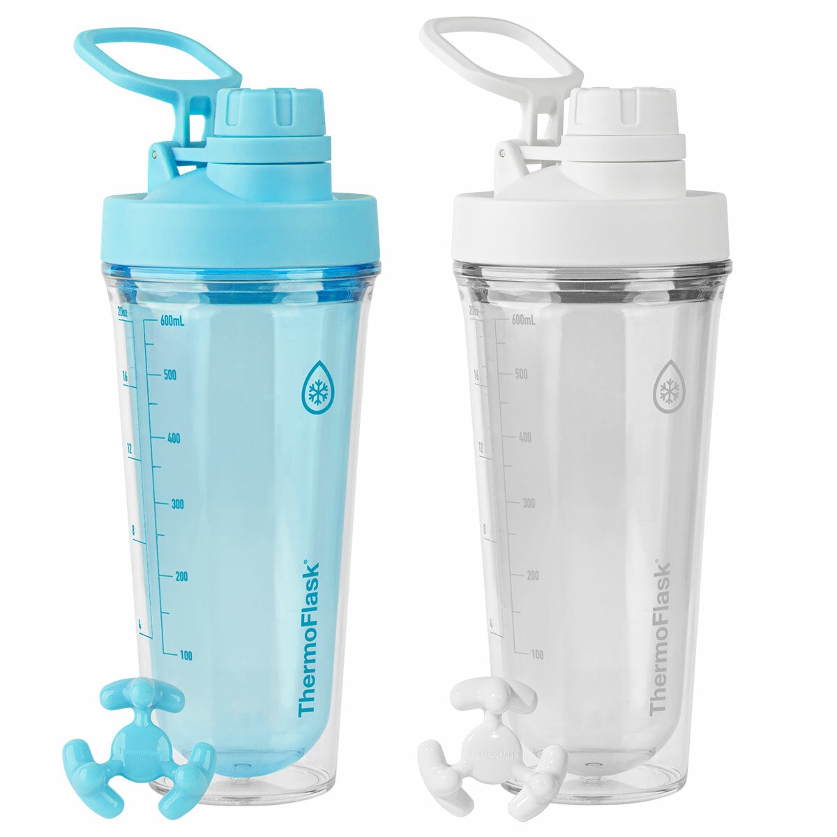 Thermoflask Tritan Shaker Spout Lid With Agitator 710ml 2 Pack Blue White