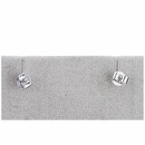 18KT White Gold 1.50ctw Round Diamond Cluster Earrings