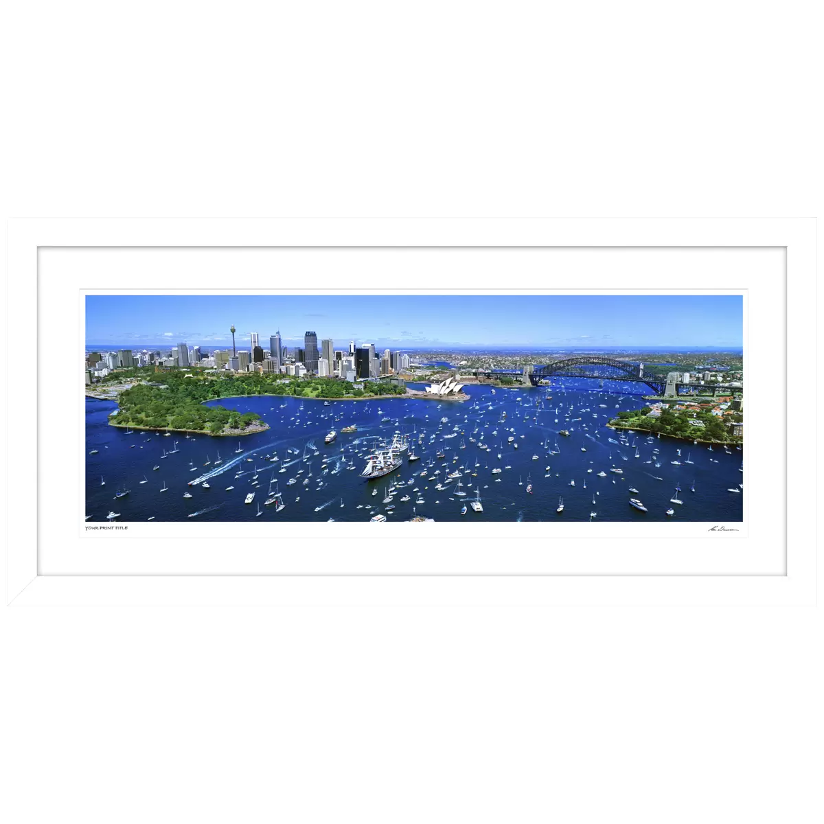 Ken Duncan Australia Day Celebrations NSW White Framed Print 161 x 77.3 cm