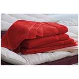 Kingtex Plain dyed 100% Combed Cotton towel range 550gsm Bath Sheet set 7 piece - Red