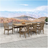 Trestle Teak 9pc Dining Set