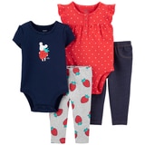 Carters 4pc Infant Layette - Girls Strawberry