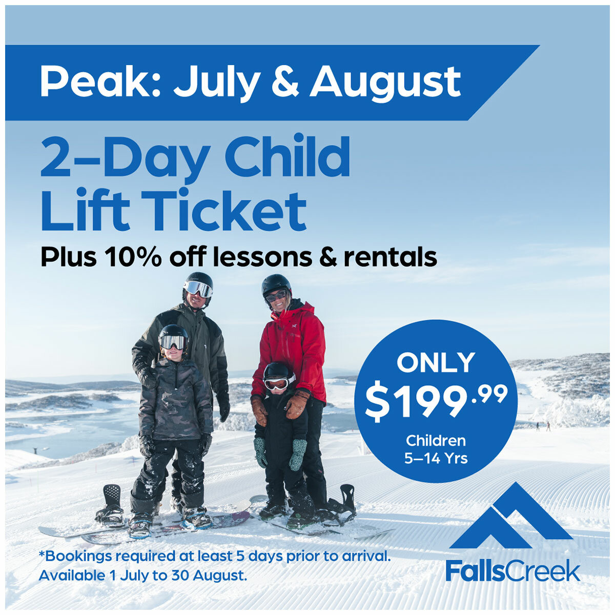 Falls Creek Lift Ticket Peak Season Child 2 Day Falls Creek Lift Ticket Peak Season Child 2 Day