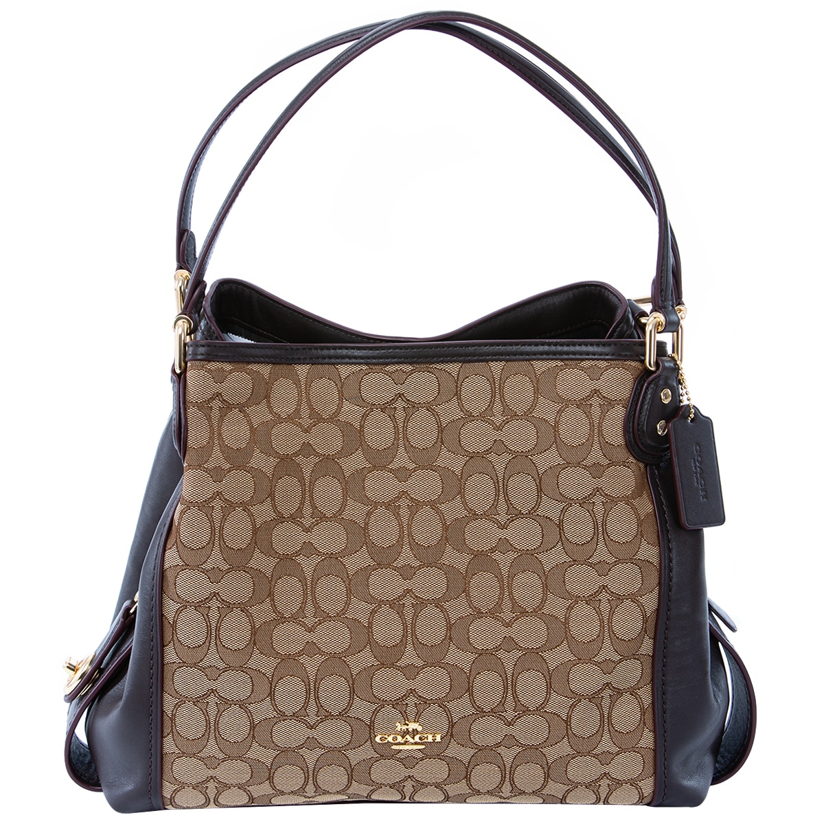 Coach Edie Signature Shoulder Bag - Brown