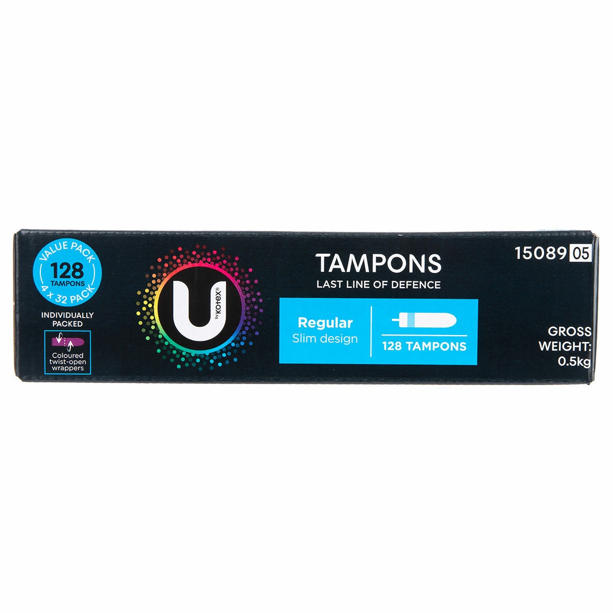 U By Kotex Regular Tampons 128 Pack/