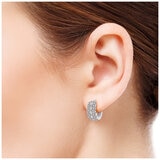 18KT White Gold 0.72ctw Round Brilliant Cut Diamond Hoop Earrings