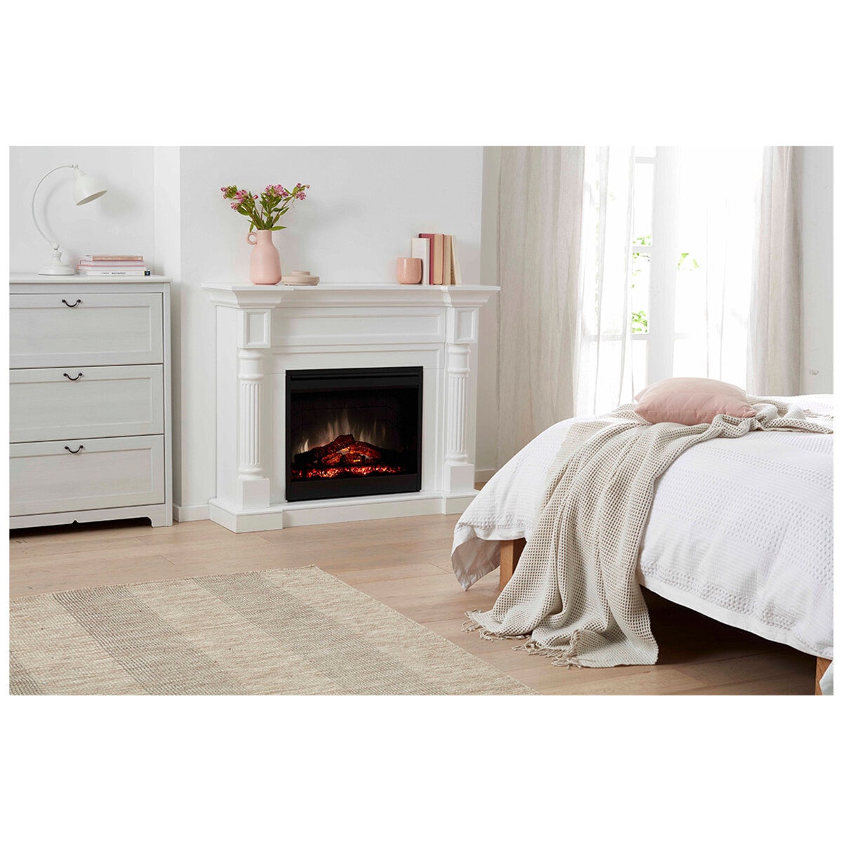 Dimplex Winston Fireplace Mantel and Air Circulator Bundle