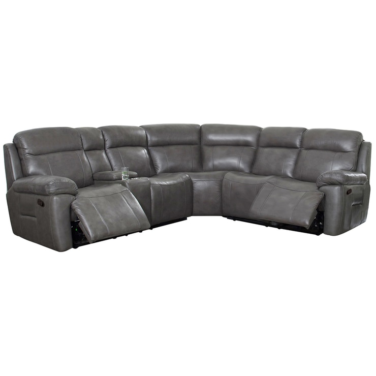 Prospera Home Atticus Leather Sectional with Manual Recliner 3pc