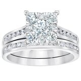 18KT White Gold 1.10ctw Diamond Bridal Set With 0.30ctw Centre