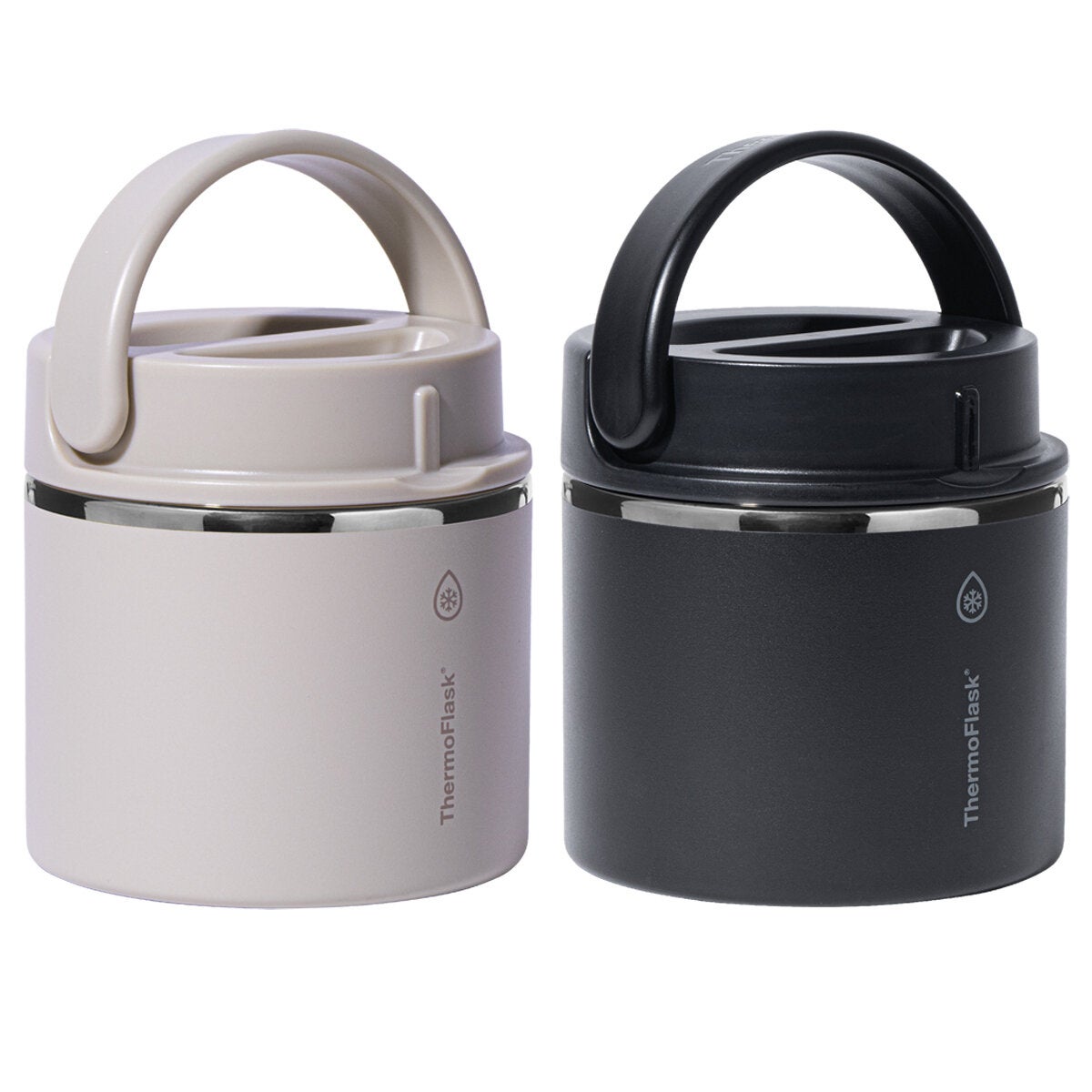 ThermoFlask 590ml Insulated Food Jar 2 Pack Sand and Black