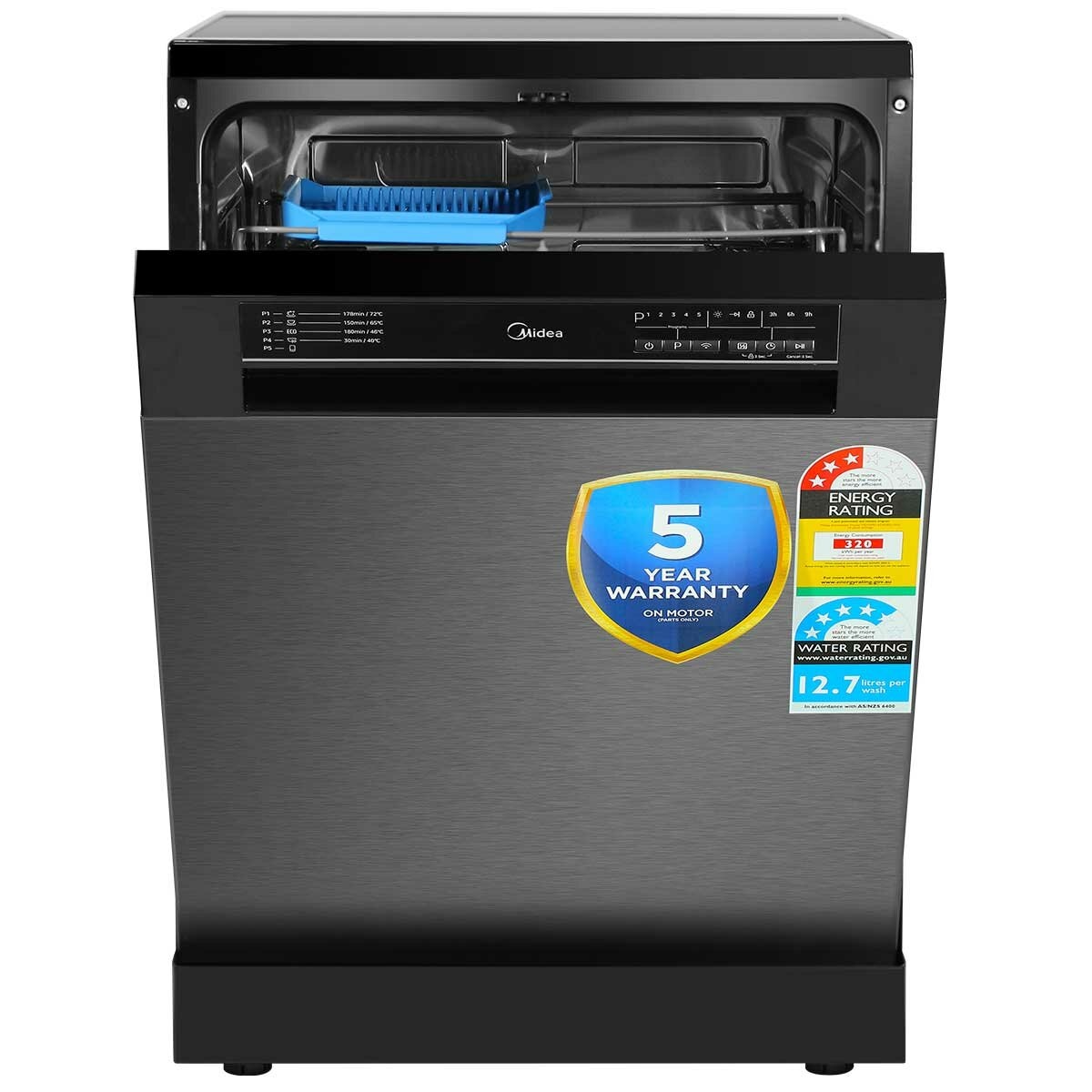 Midea 60cm 14 Place Freestanding Dishwasher Stainless MDWPF1433F