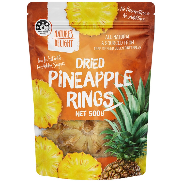 Natures Delight Dried Pineapple Rings 500g Natures Delight Dried Pineapple Rings 500g