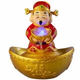 God Of Wealth Water Fountain 22cm