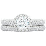 18KT White Gold 1.38CTW Diamond Bridal Set with 0.80CTW Centre