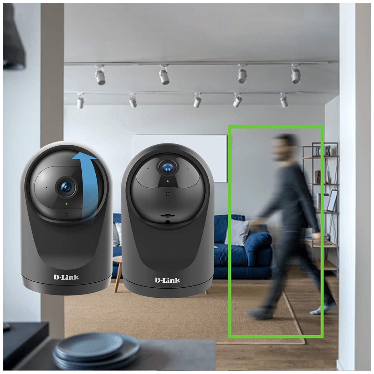 D-Link Compact Full HD Auto Tracking Pan & Tilt Wi-Fi Camera Twin Pack