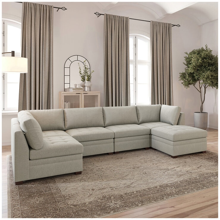 Thomasville 6 Piece Modular Fabric Sectional Thomasville 6 Piece Modular Fabric Sectional