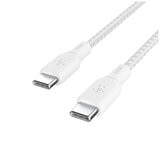 Belkin BoostCharge Braided USB-C To USB-C Cable 2M White 2 Pack CAB014BT2MWH2PK