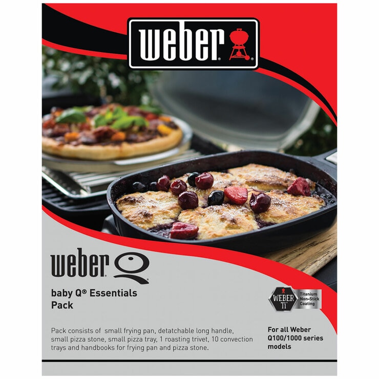 Weber Baby Q1000 Black Barbecue With Essentials Pack And Cover