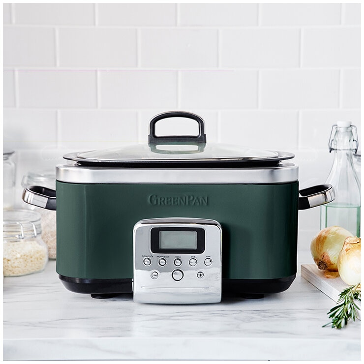GreenPan 6L Slow Cooker CC009380-001 Pine Green GreenPan 6L Slow Cooker CC009380-001 Pine Green