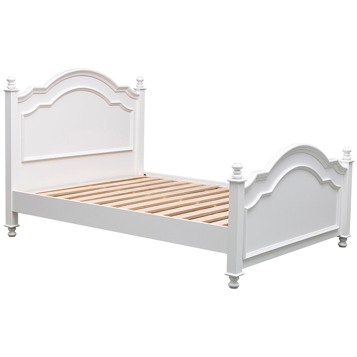 Moran Cassis Queen Bed with Encasement and Slats White